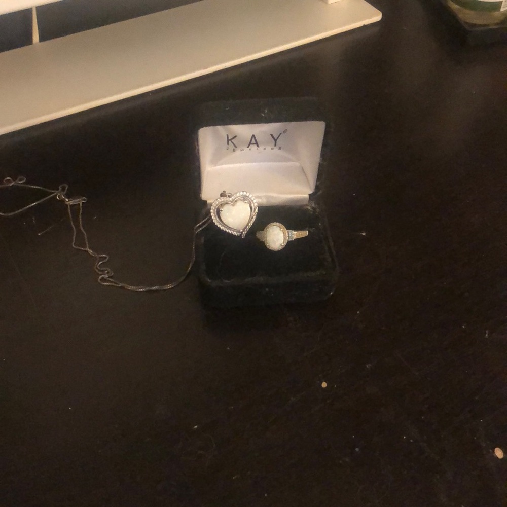 Opal ring and necklace set